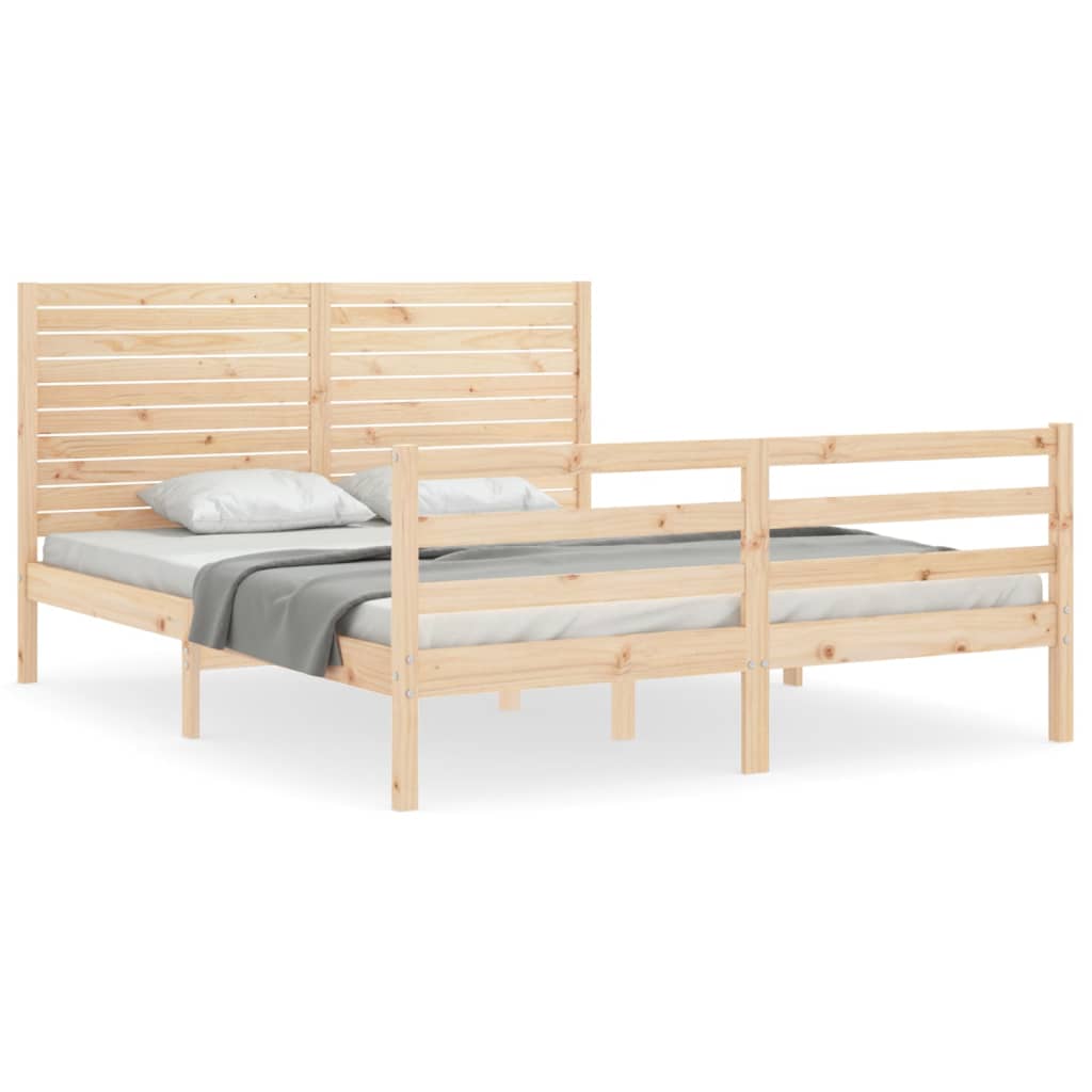 Cadre de lit sans matelas 160x200 cm bois massif - XIOS