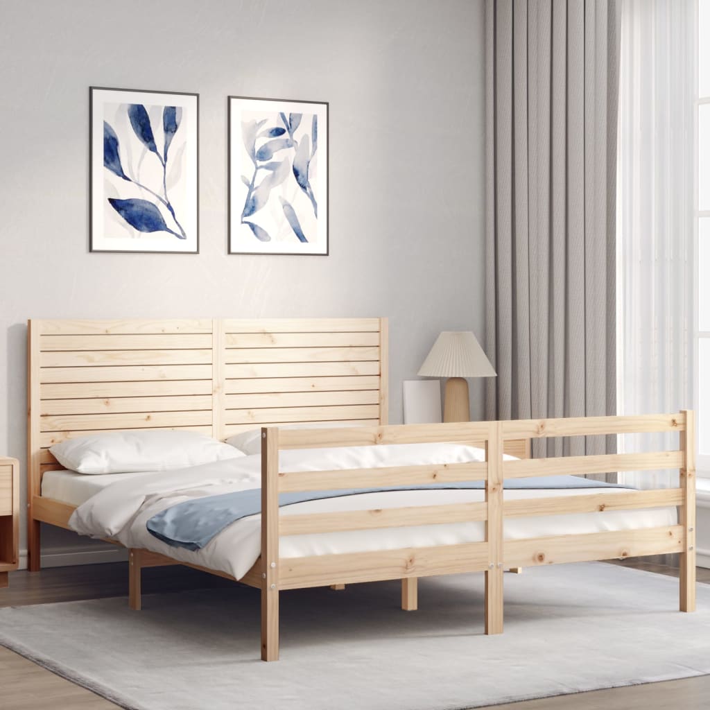 Cadre de lit sans matelas 160x200 cm bois massif - XIOS