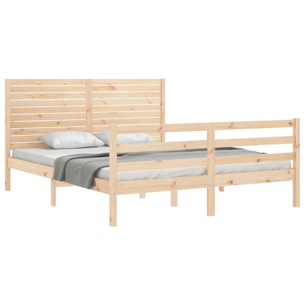 Cadre de lit sans matelas 160x200 cm bois massif - XIOS
