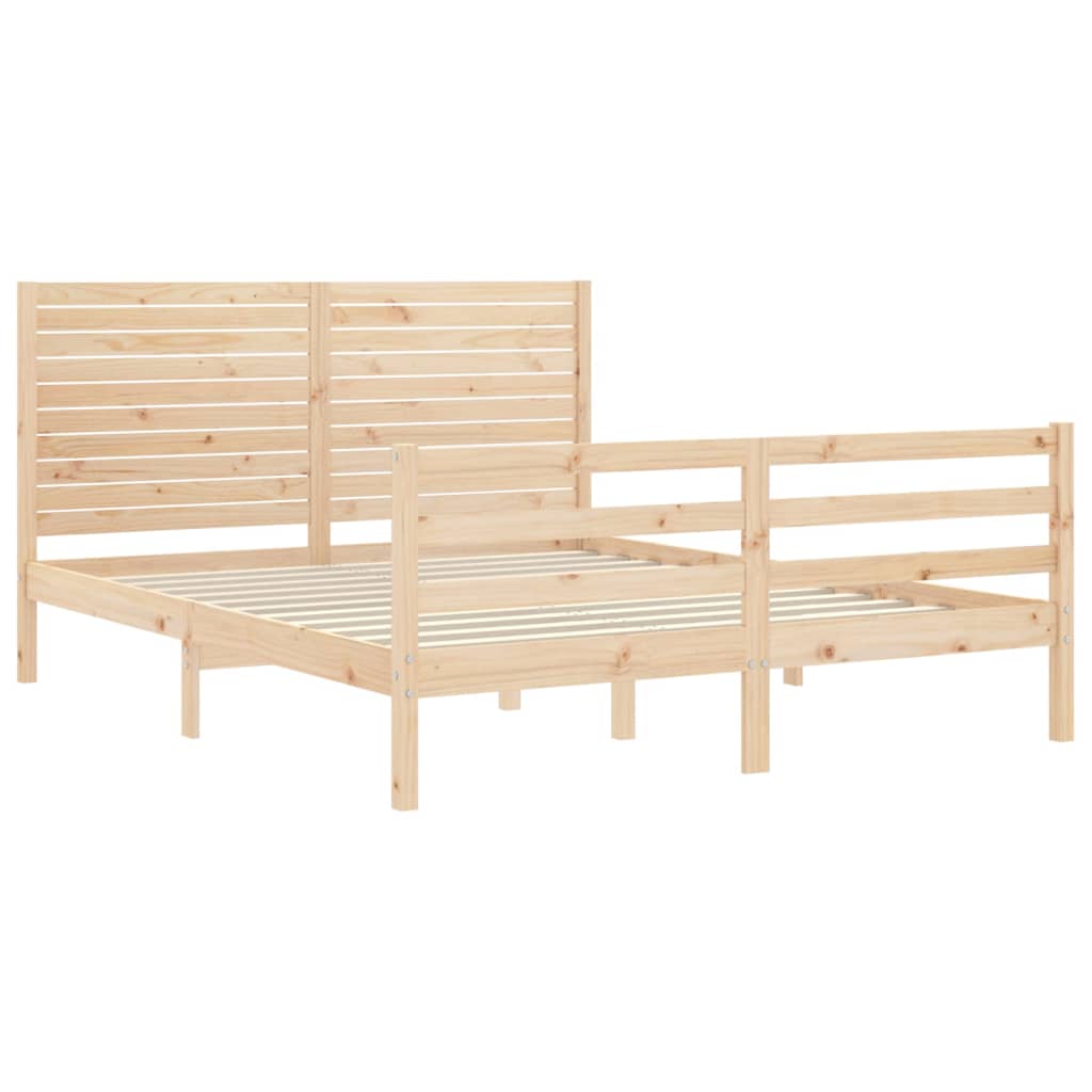 Cadre de lit sans matelas 160x200 cm bois massif - XIOS