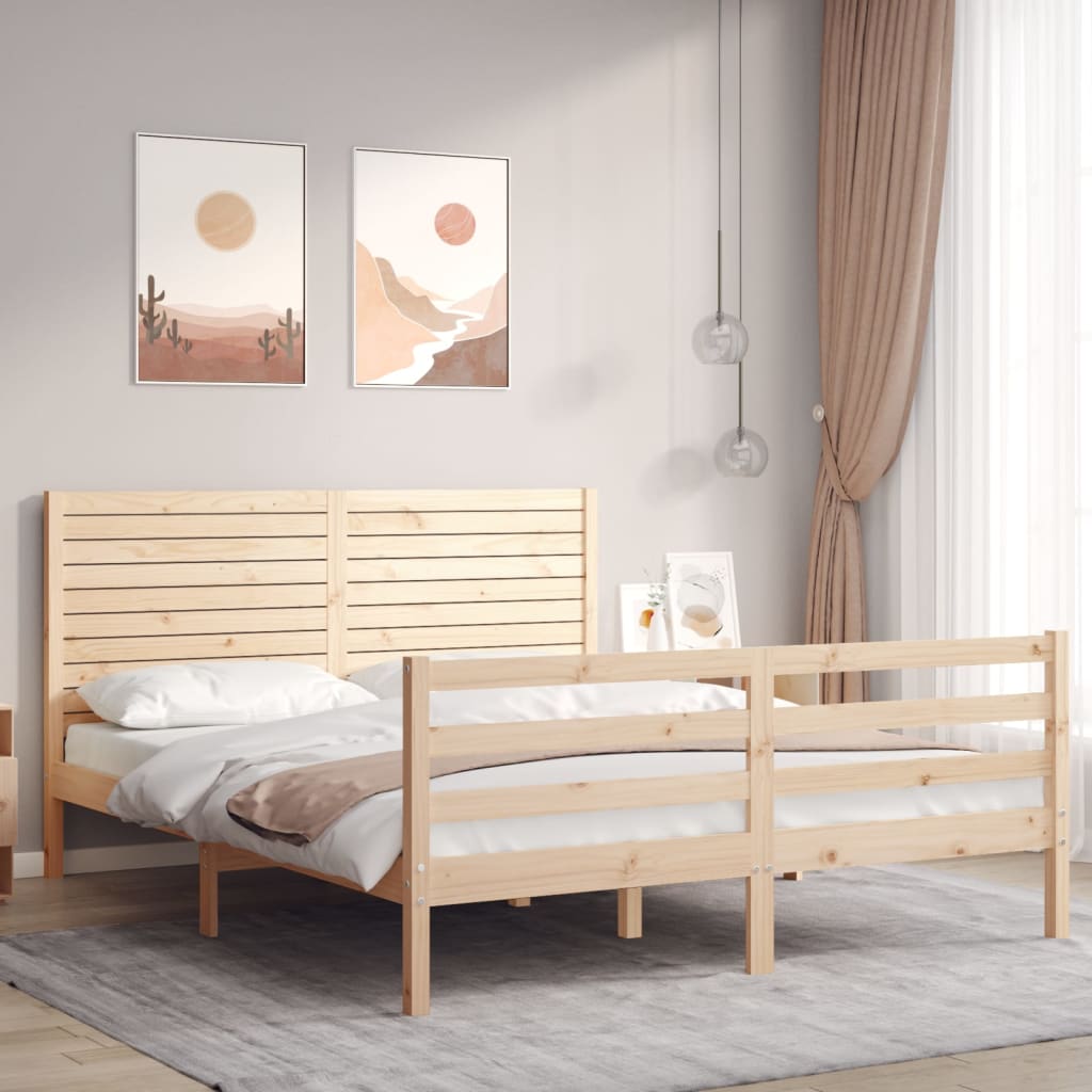 Cadre de lit sans matelas 160x200 cm bois massif - XIOS