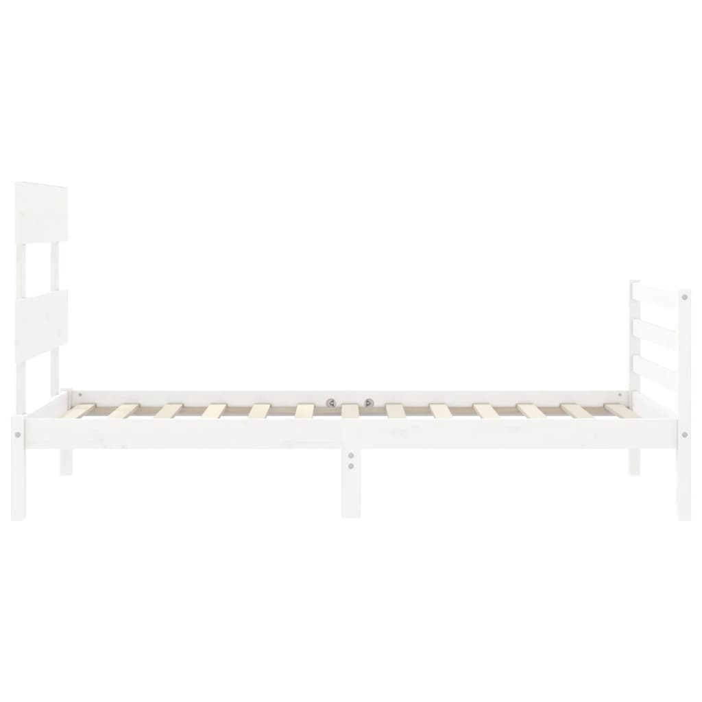 Cadre de lit sans matelas blanc 100x200 cm bois massif - XIOS