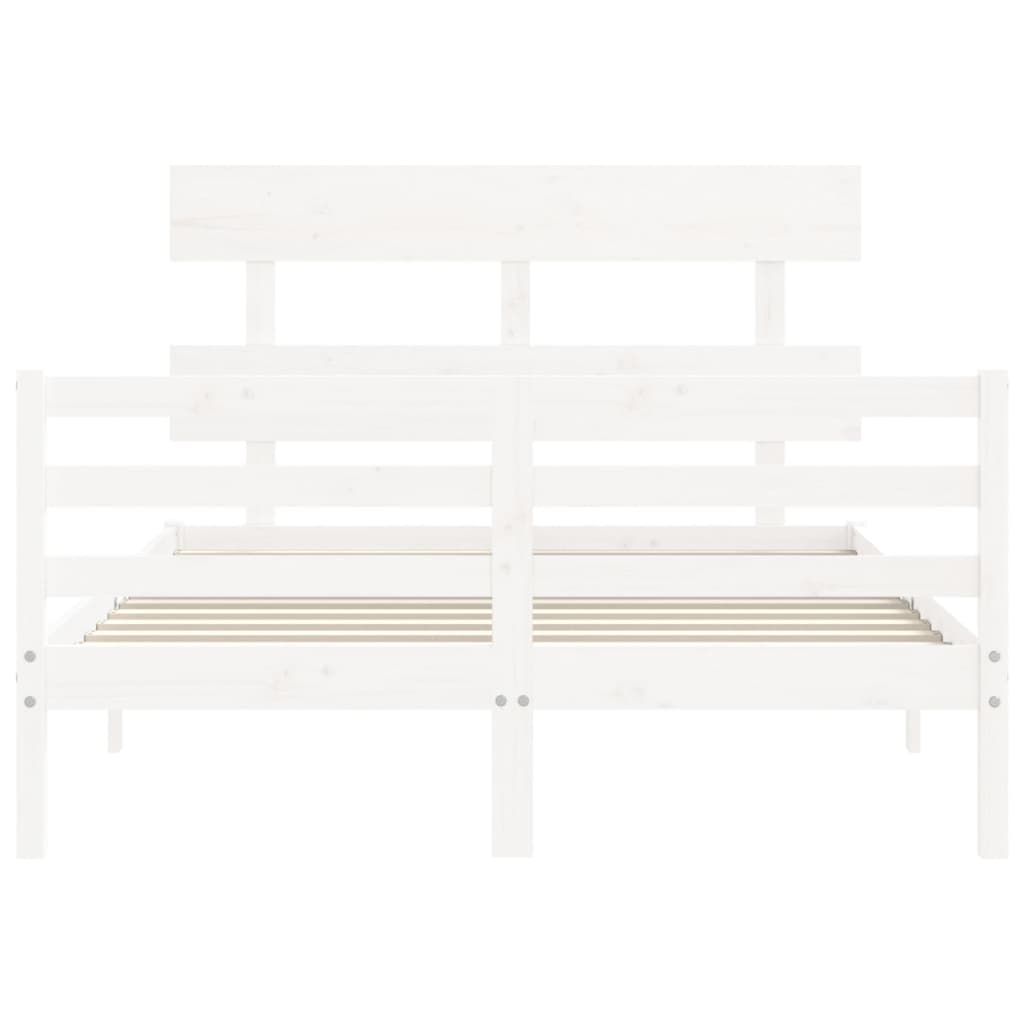 Cadre de lit sans matelas blanc 120x200 cm bois massif - XIOS