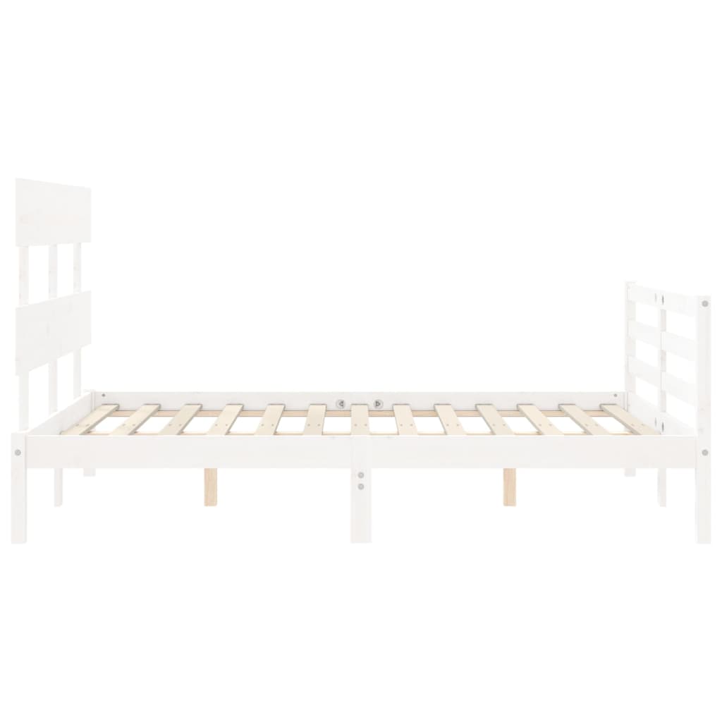 Cadre de lit sans matelas blanc 120x200 cm bois massif - XIOS