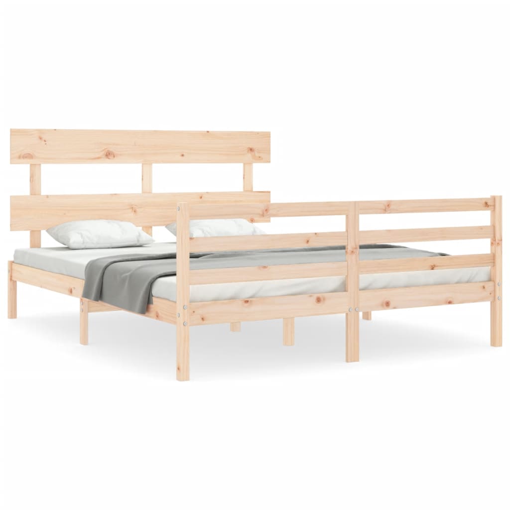 Cadre de lit sans matelas 160x200 cm bois massif - XIOS