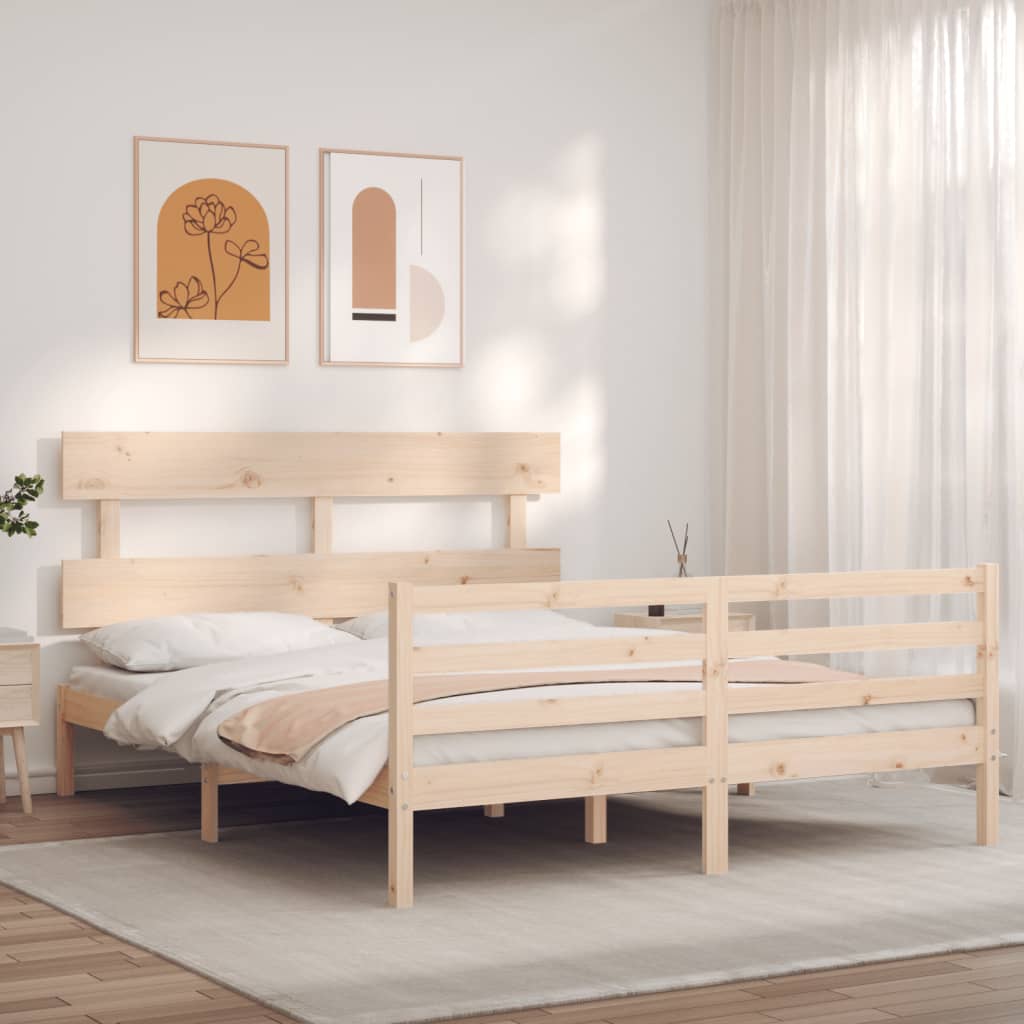 Cadre de lit sans matelas 160x200 cm bois massif - XIOS