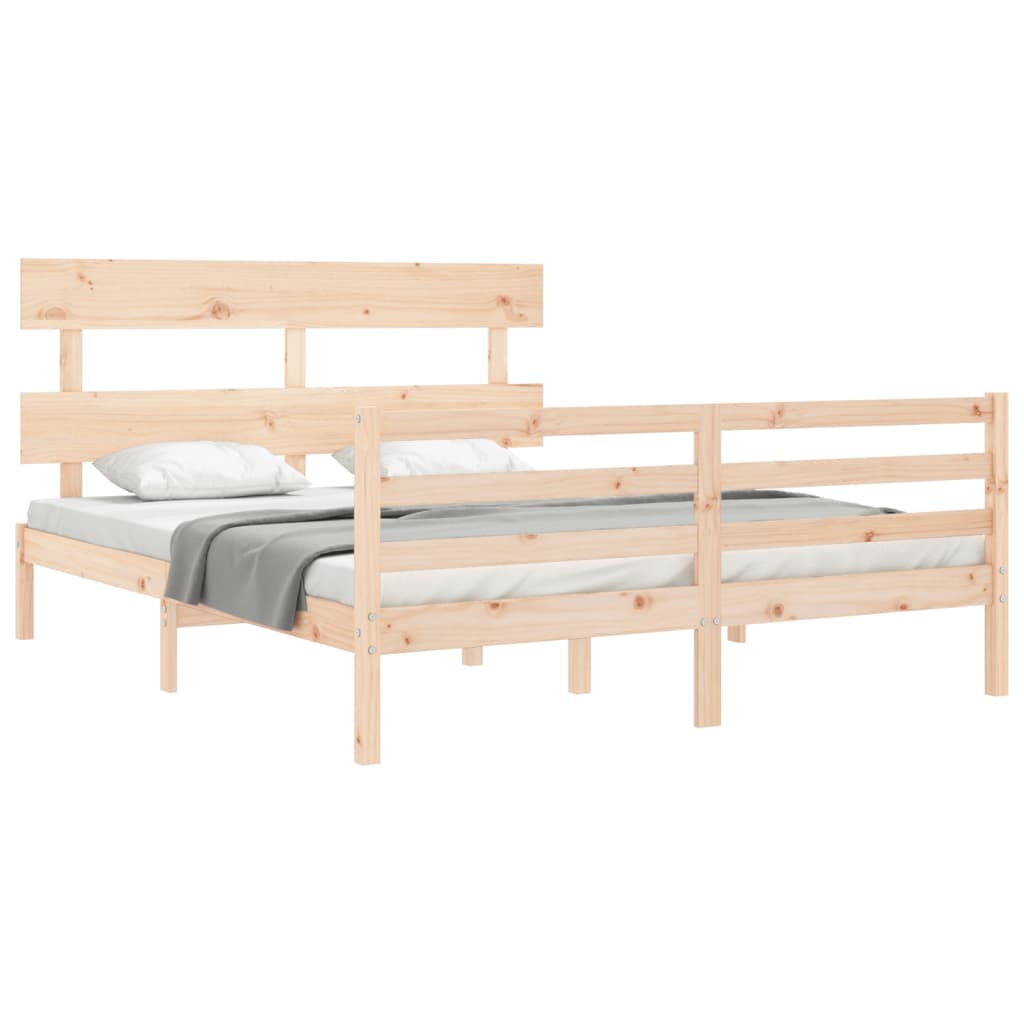 Cadre de lit sans matelas 160x200 cm bois massif - XIOS