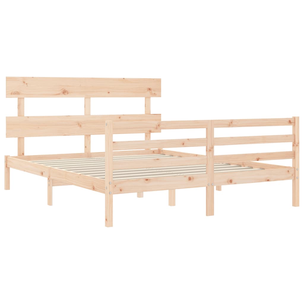 Cadre de lit sans matelas 160x200 cm bois massif - XIOS