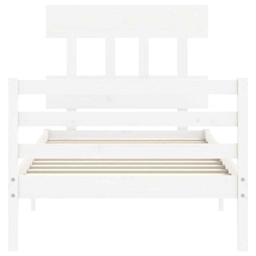 Cadre de lit sans matelas blanc 100x200 cm bois massif - XIOS