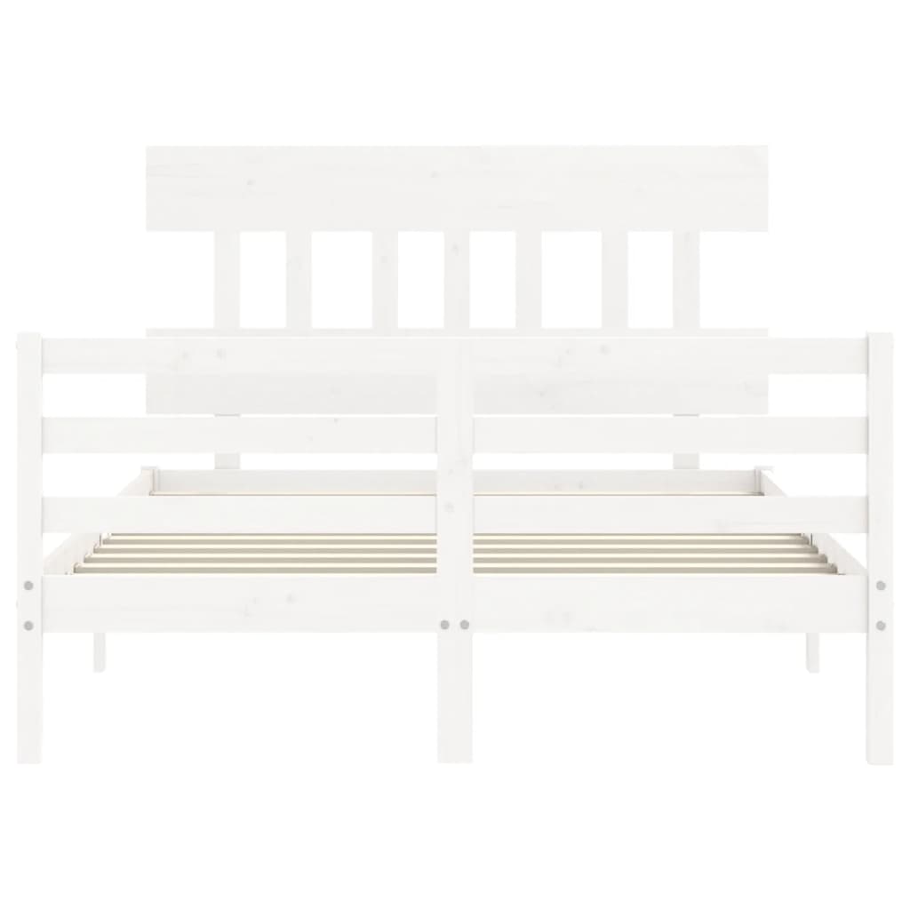 Cadre de lit sans matelas blanc 120x200 cm bois massif - XIOS