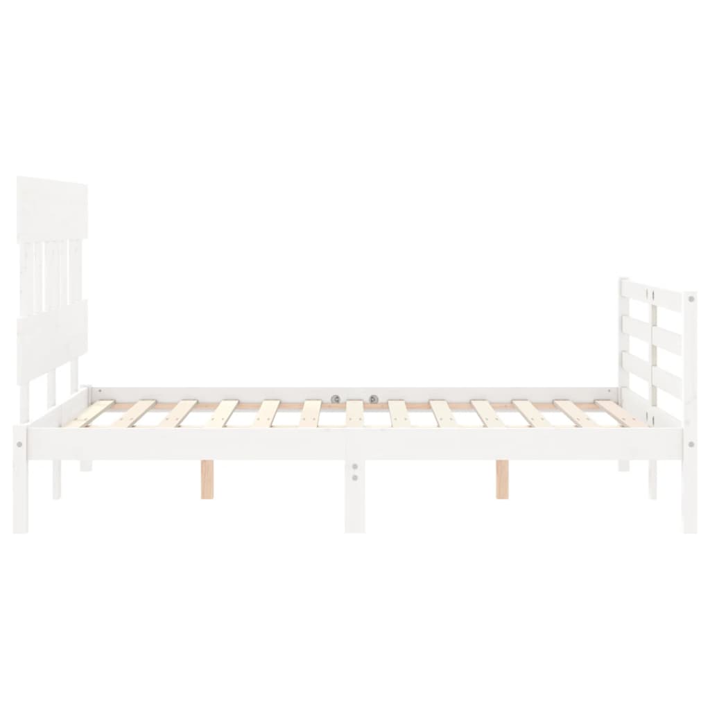 Cadre de lit sans matelas blanc 120x200 cm bois massif - XIOS