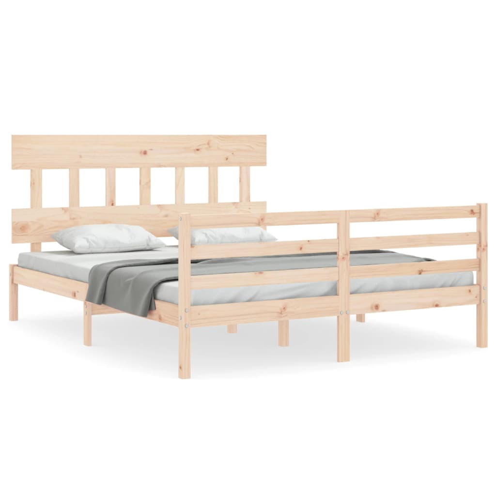 Cadre de lit sans matelas 160x200 cm bois massif - XIOS