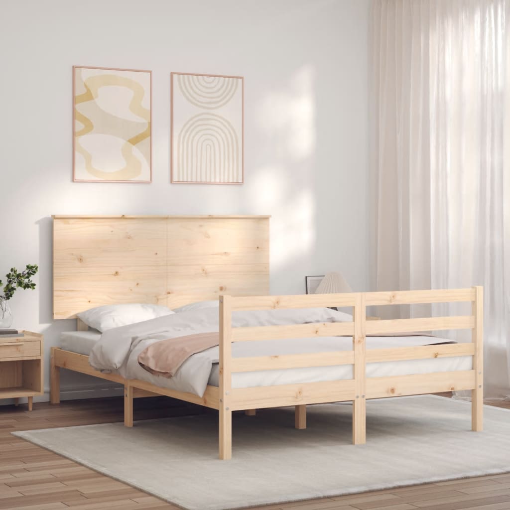 Cadre de lit sans matelas 140x190 cm bois massif - XIOS