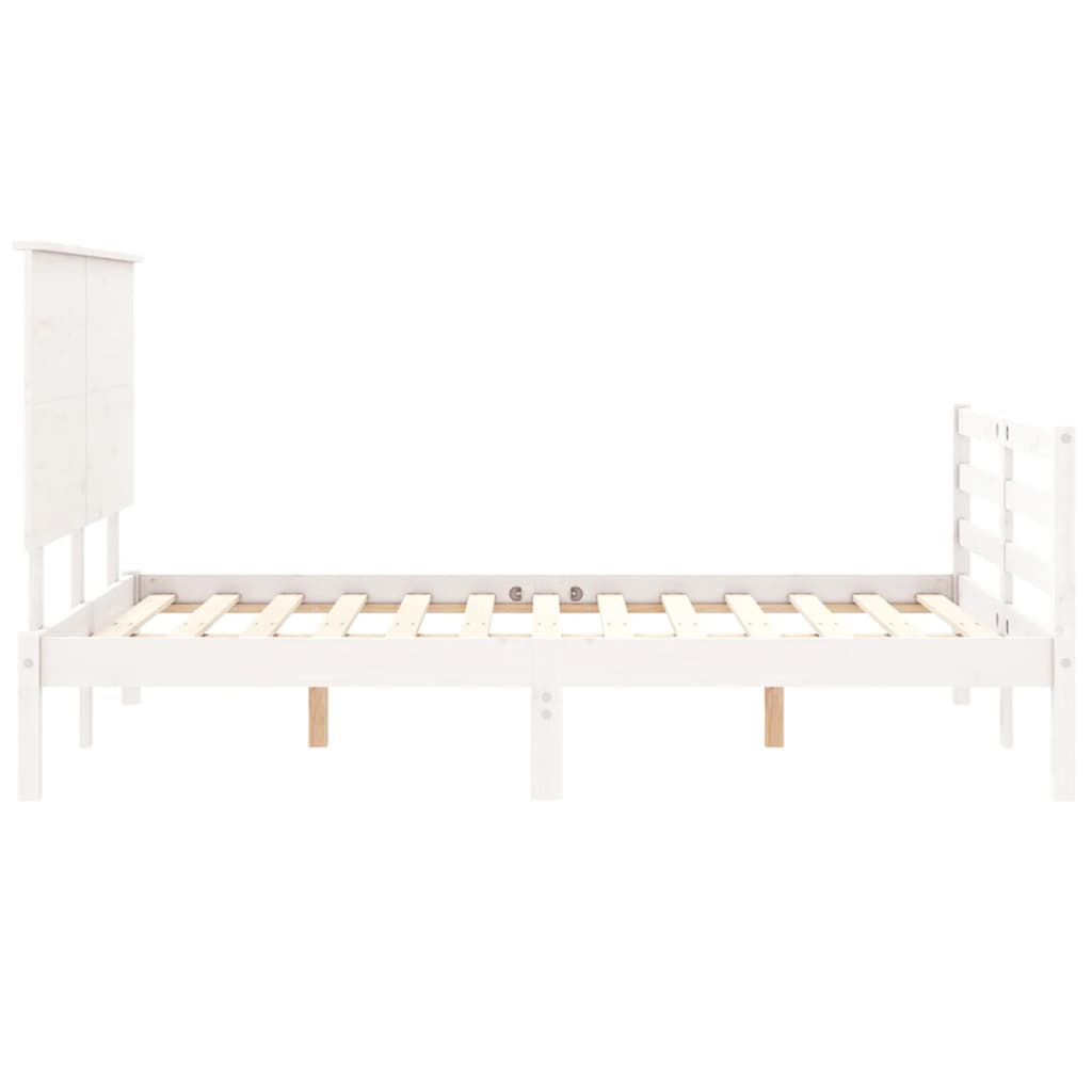 Cadre de lit sans matelas blanc 120x200 cm bois massif - XIOS