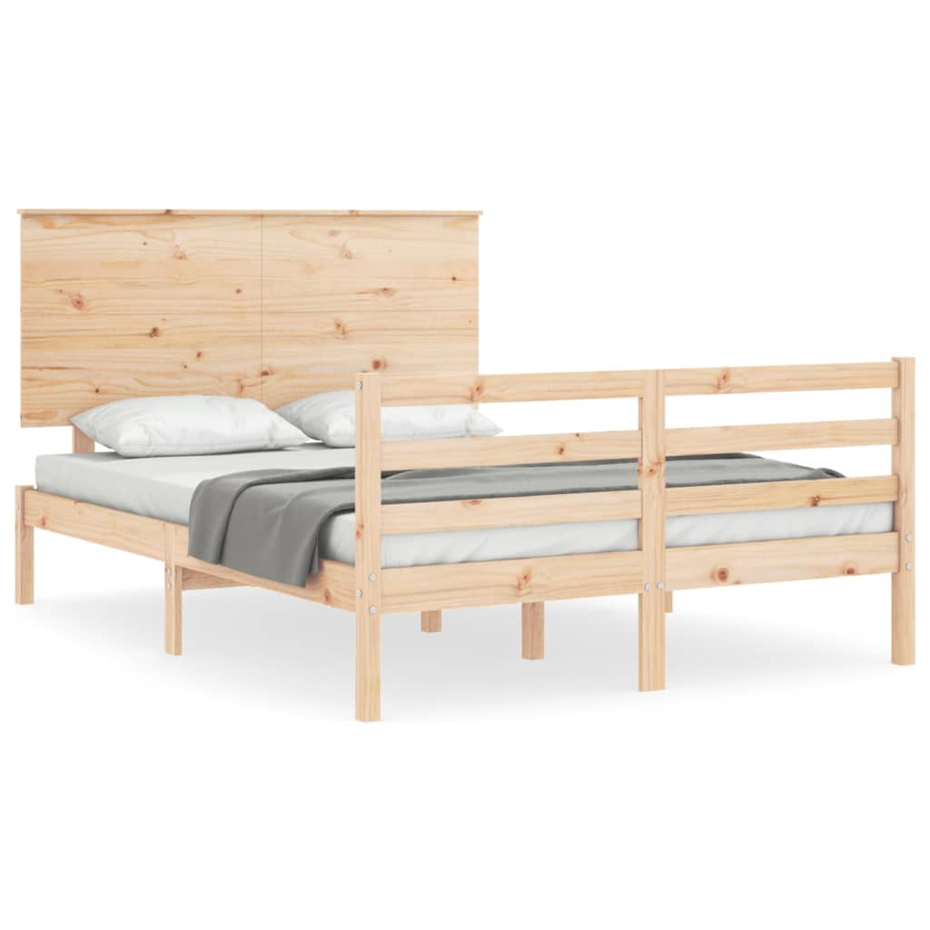 Cadre de lit sans matelas 140x200 cm bois massif - XIOS