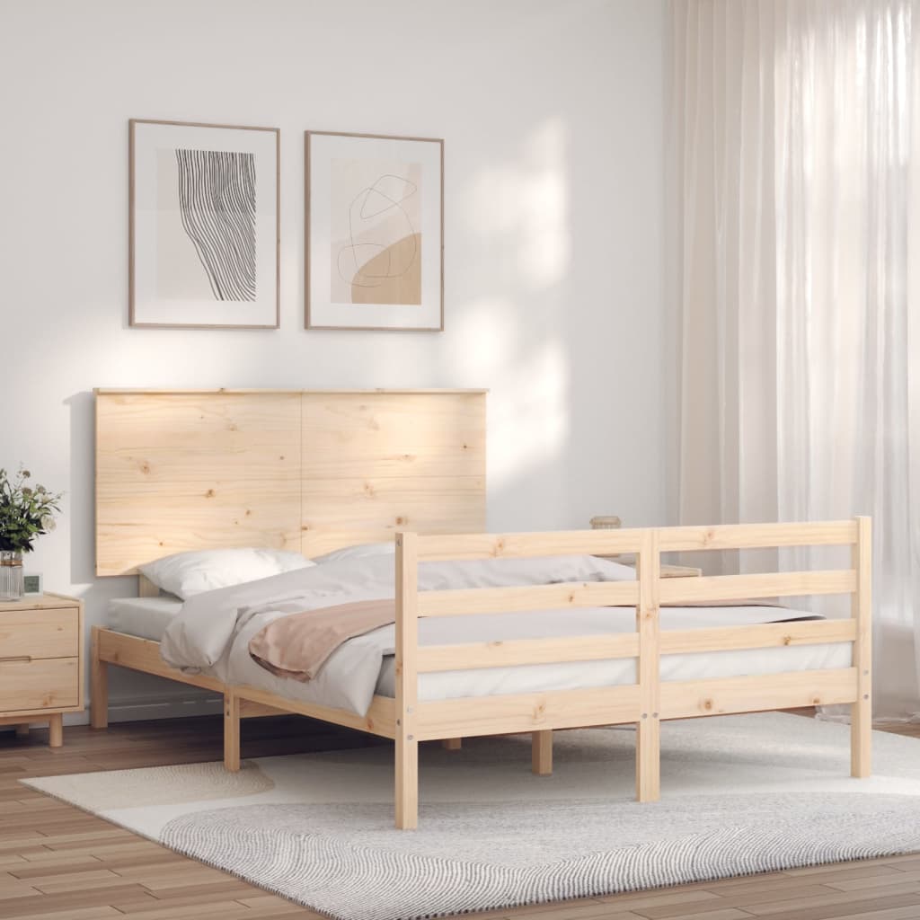 Cadre de lit sans matelas 140x200 cm bois massif - XIOS