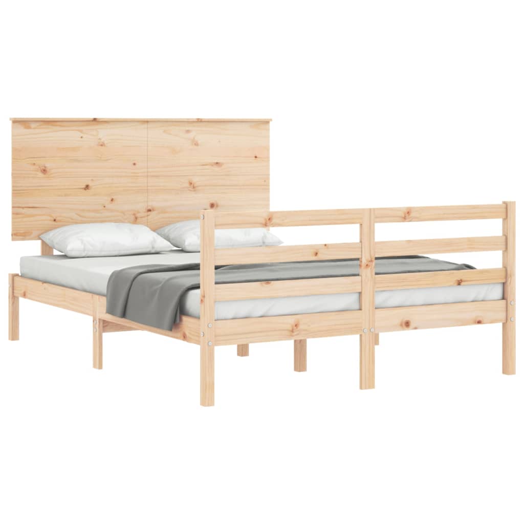 Cadre de lit sans matelas 140x200 cm bois massif - XIOS