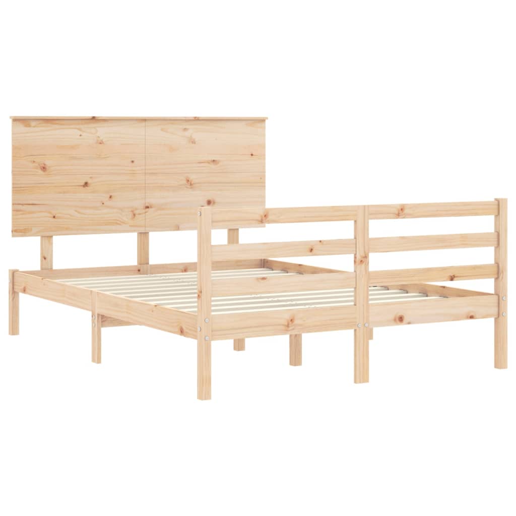 Cadre de lit sans matelas 140x200 cm bois massif - XIOS