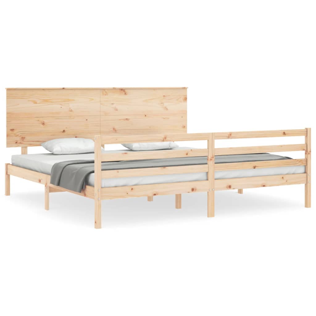 Cadre de lit sans matelas 200x200 cm bois massif - XIOS