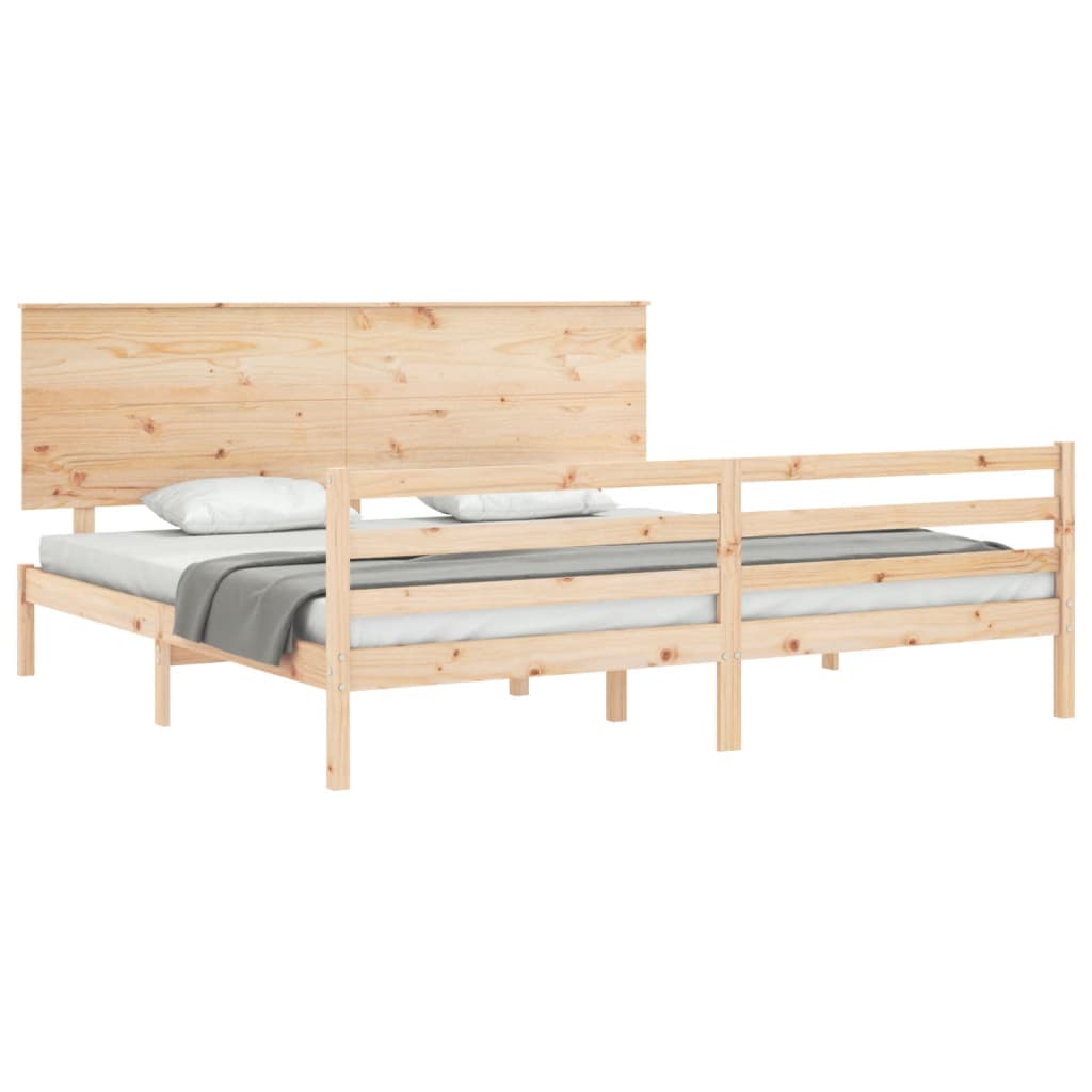 Cadre de lit sans matelas 200x200 cm bois massif - XIOS