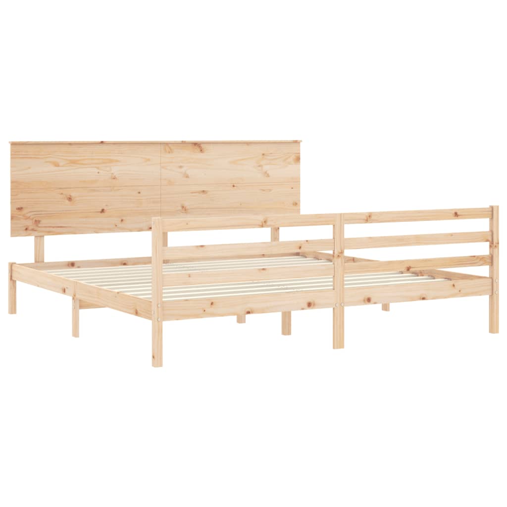 Cadre de lit sans matelas 200x200 cm bois massif - XIOS