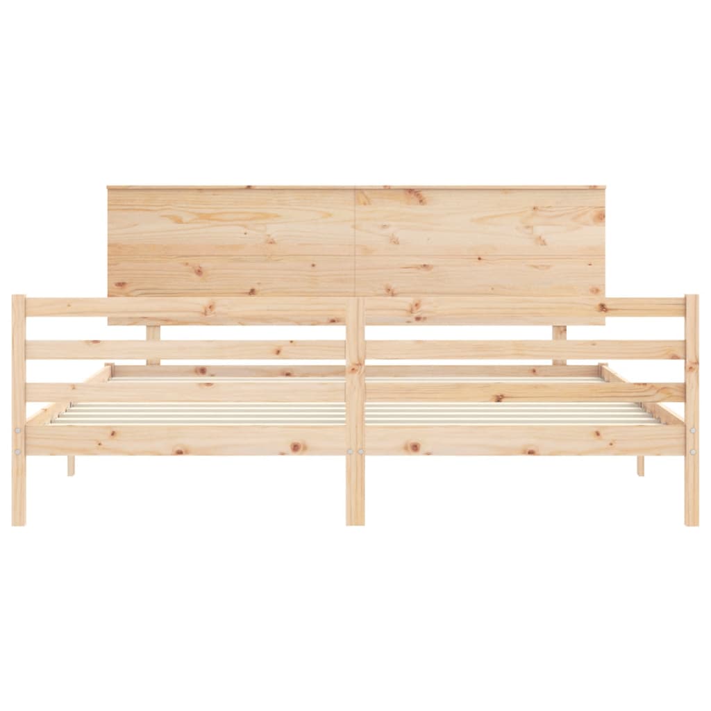 Cadre de lit sans matelas 200x200 cm bois massif - XIOS