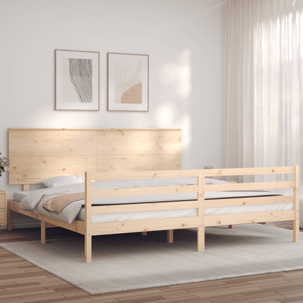 Cadre de lit sans matelas 200x200 cm bois massif - XIOS