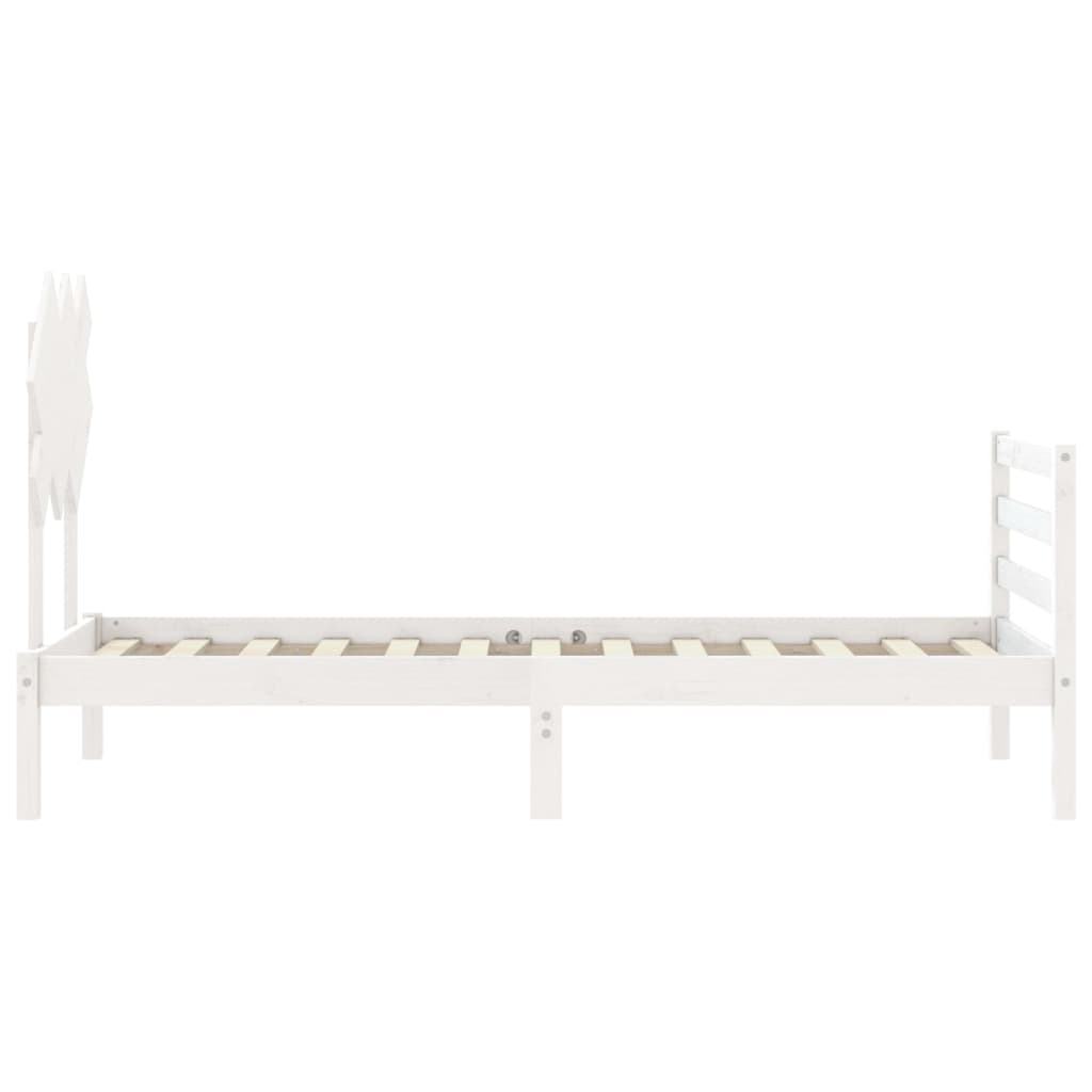 Cadre de lit sans matelas blanc 90x200 cm bois massif - XIOS