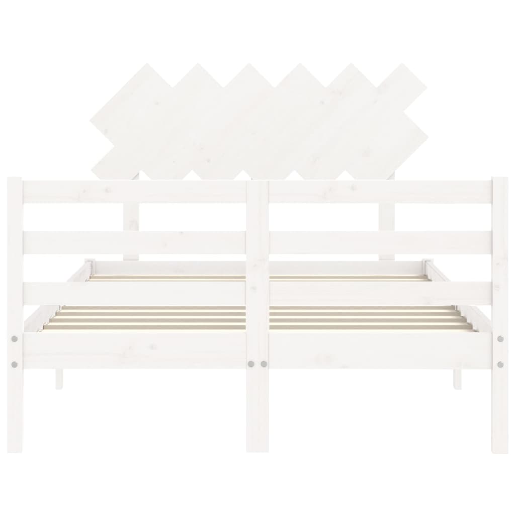 Cadre de lit sans matelas blanc 120x200 cm bois massif - XIOS