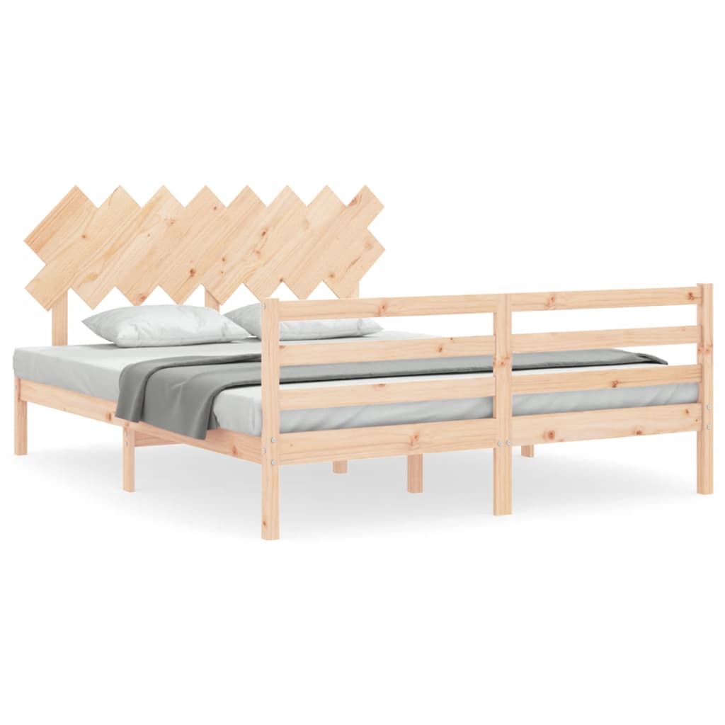Cadre de lit sans matelas 160x200 cm bois massif - XIOS
