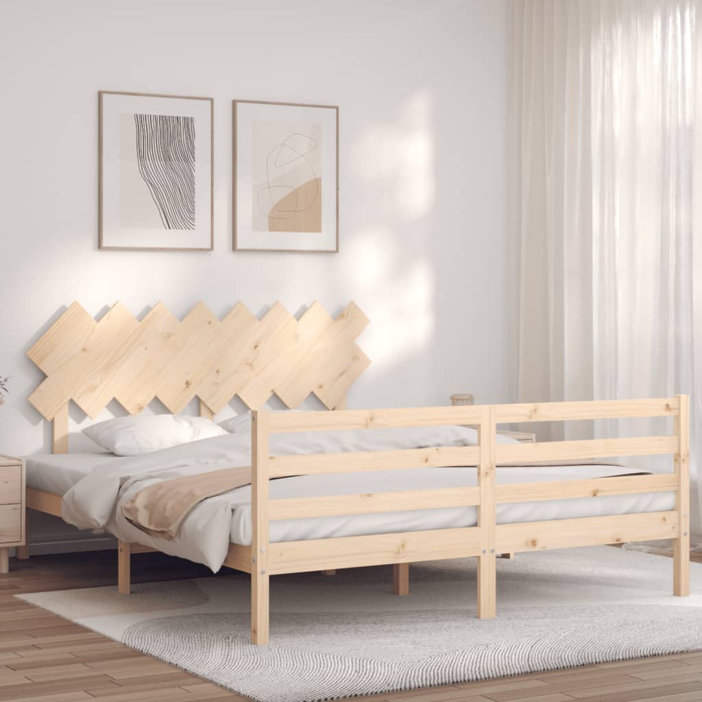 Cadre de lit sans matelas 160x200 cm bois massif - XIOS