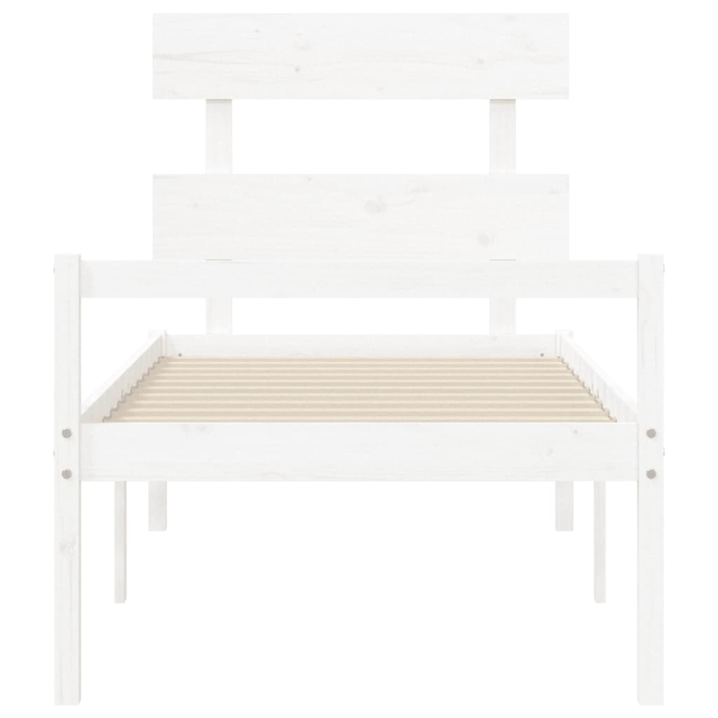 Lit pour personne âgée sans matelas blanc bois massif - XIOS