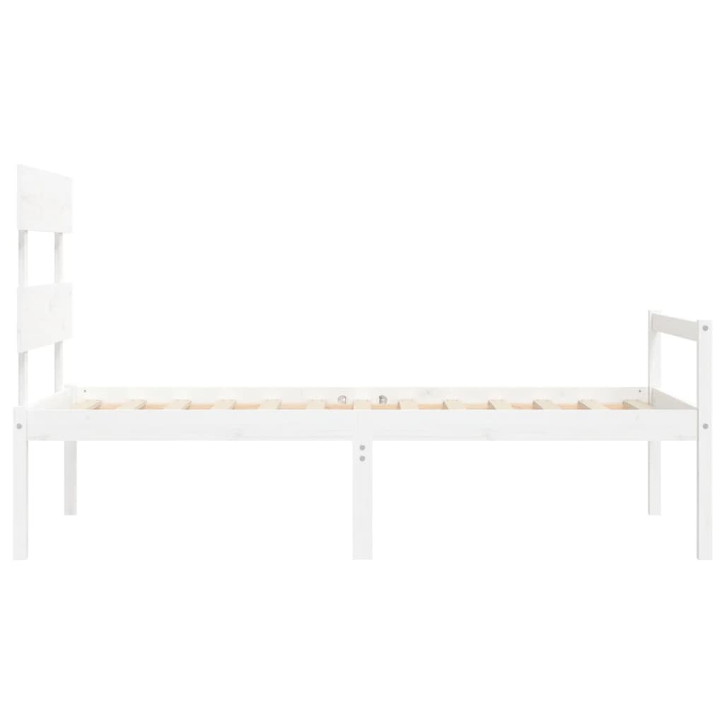 Lit pour personne âgée sans matelas blanc bois massif - XIOS