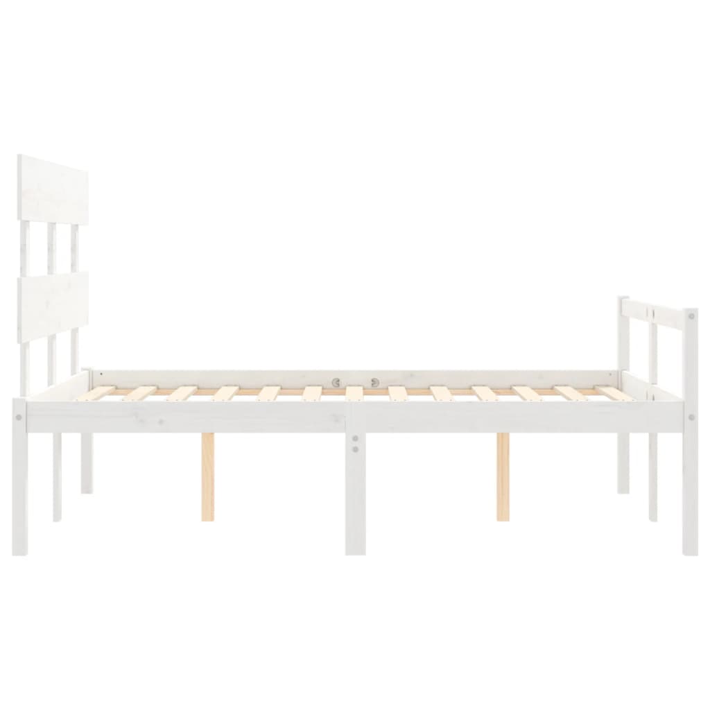 Lit pour personne âgée sans matelas blanc bois massif - XIOS