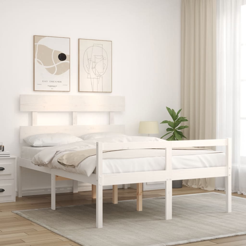 Lit pour personne âgée sans matelas blanc 120x200cm bois massif - XIOS