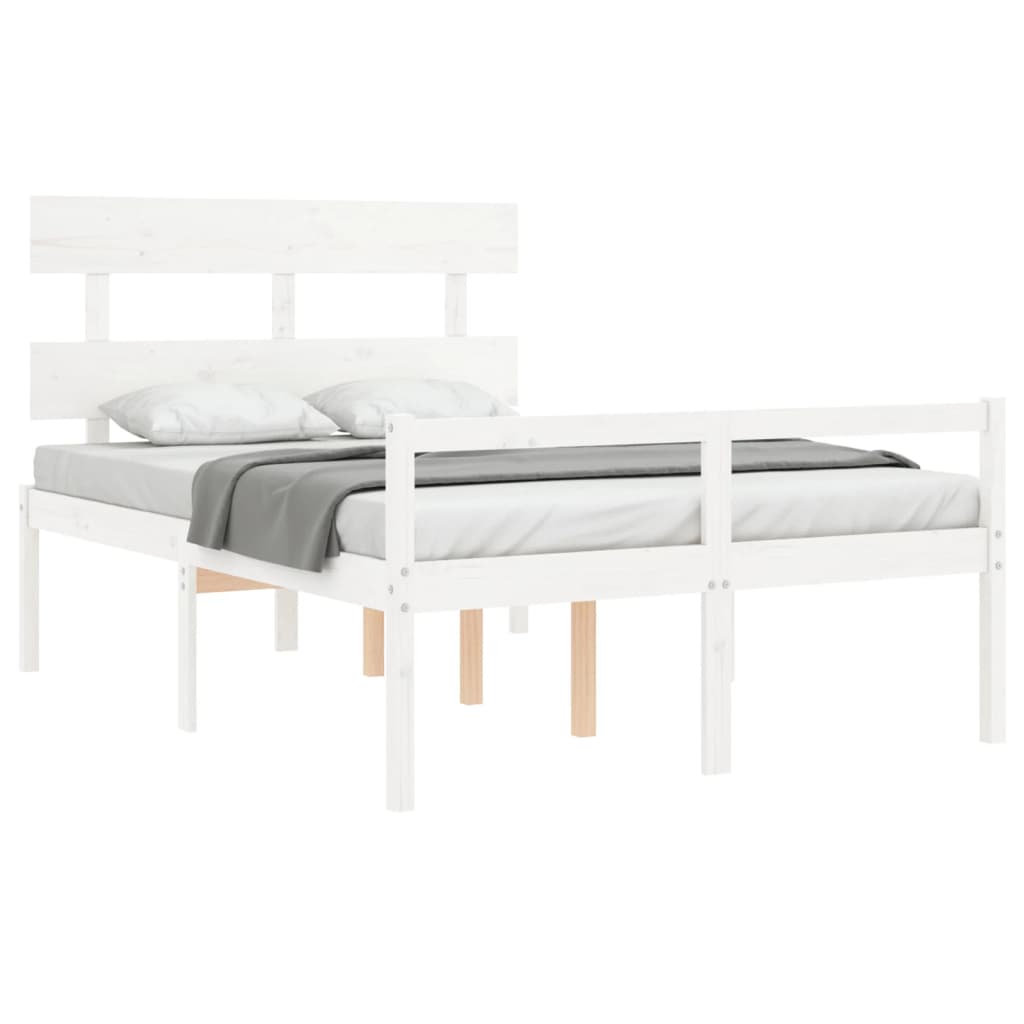 Lit pour personne âgée sans matelas blanc 120x200cm bois massif - XIOS