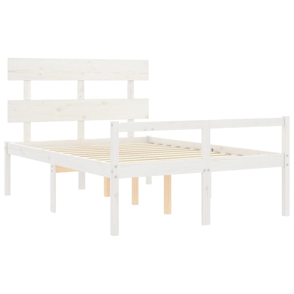 Lit pour personne âgée sans matelas blanc 120x200cm bois massif - XIOS