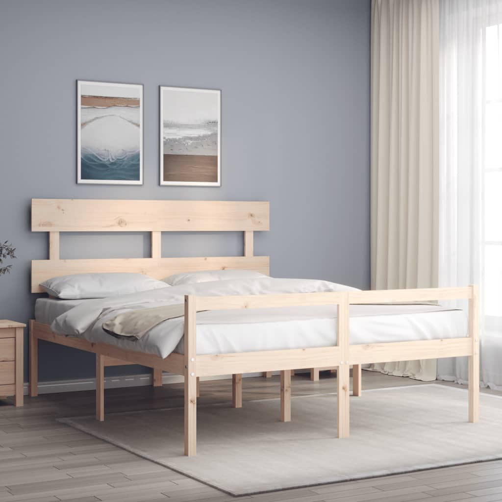 Lit pour personne âgée sans matelas 160x200 cm bois massif - XIOS