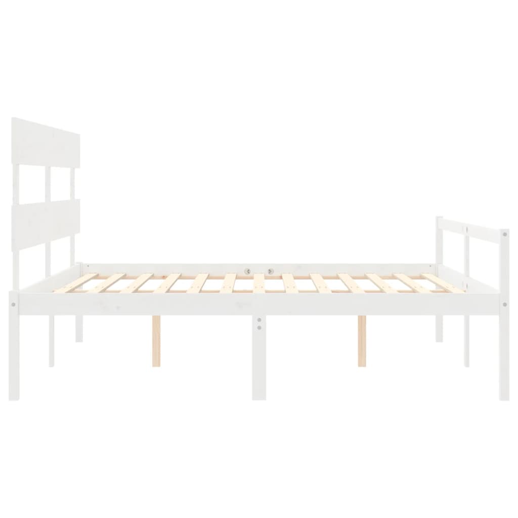 Lit pour personne âgée sans matelas blanc bois massif - XIOS