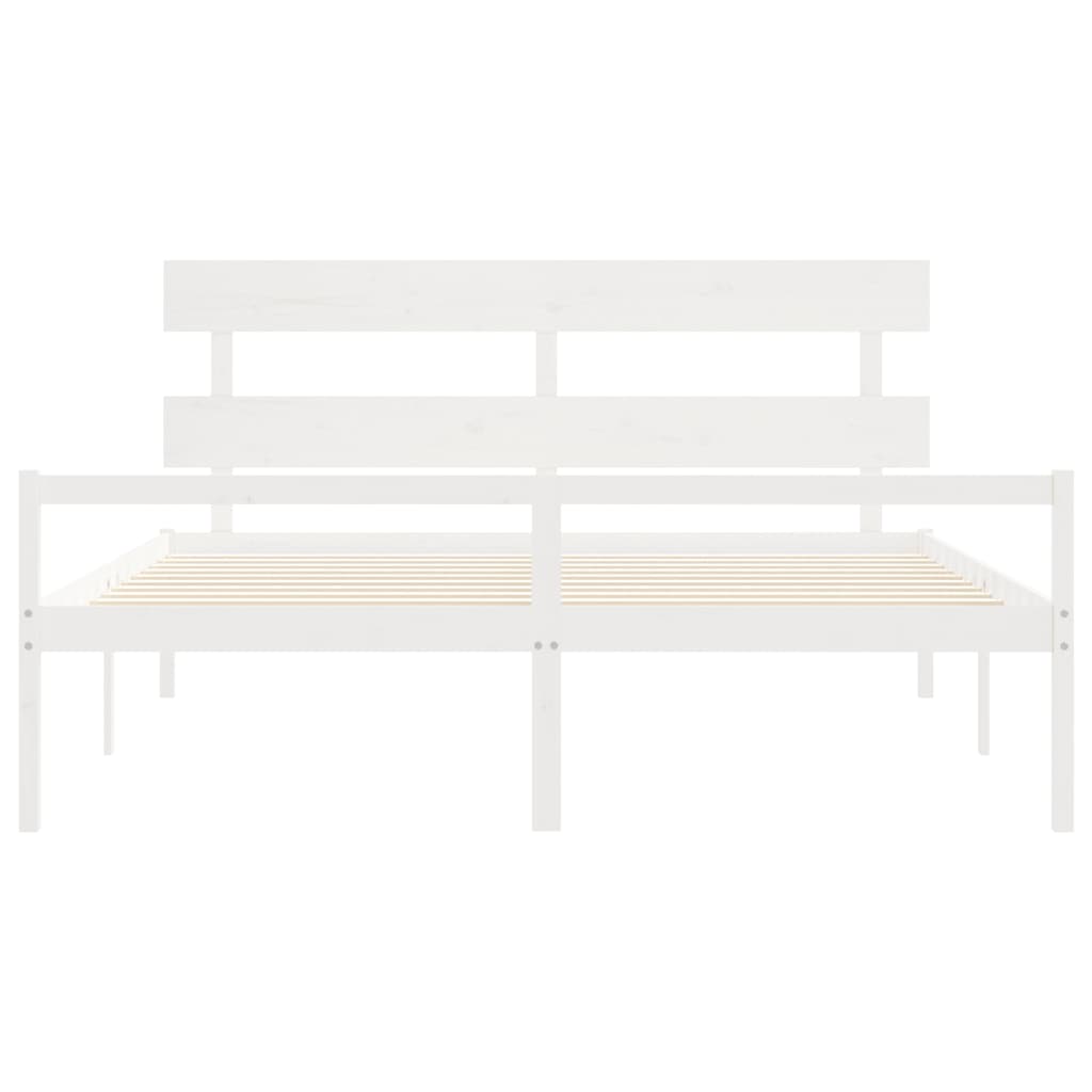Lit pour personne âgée sans matelas blanc 200x200cm bois massif - XIOS