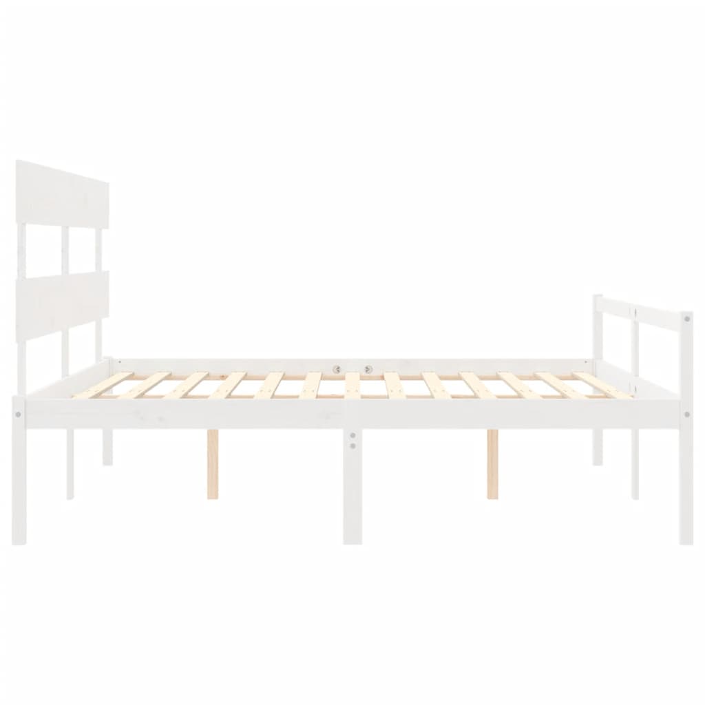 Lit pour personne âgée sans matelas blanc 200x200cm bois massif - XIOS
