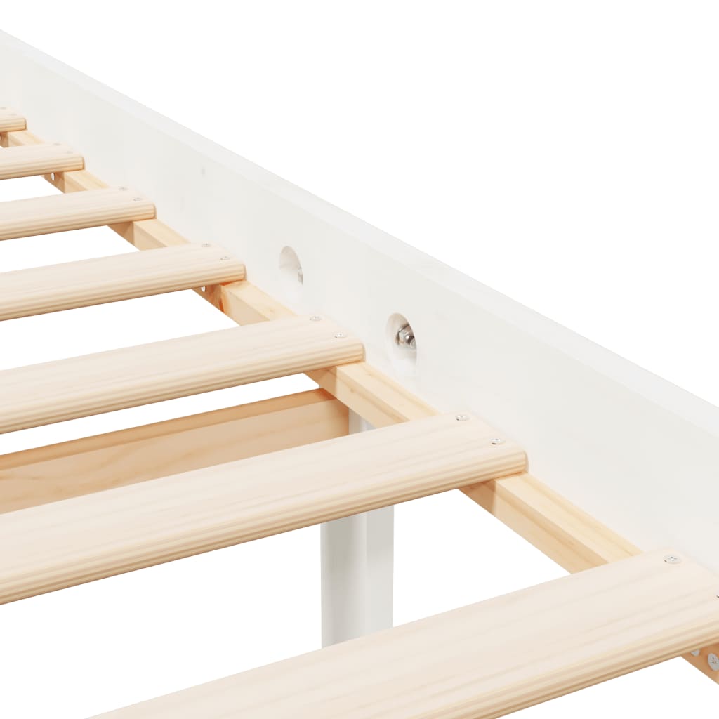 Lit pour personne âgée sans matelas blanc 200x200cm bois massif - XIOS