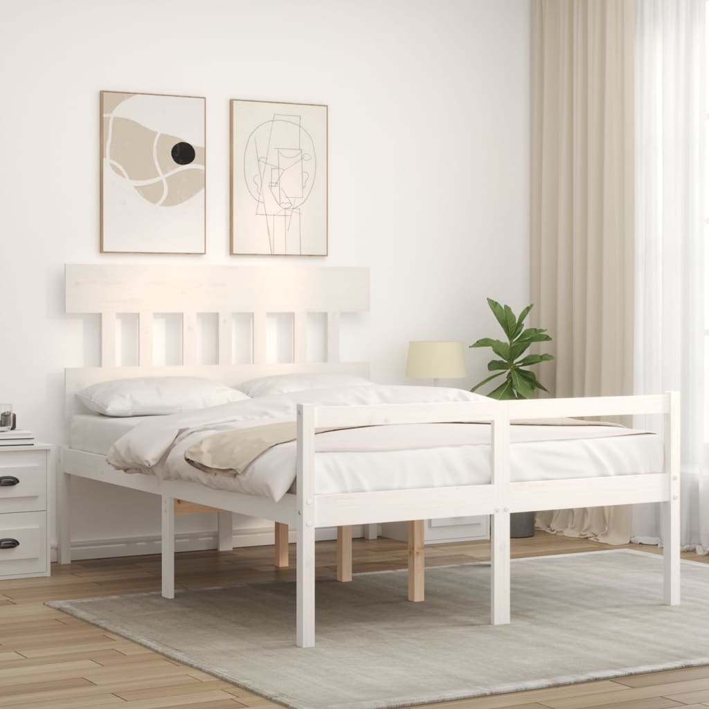 Lit pour personne âgée sans matelas blanc bois massif - XIOS