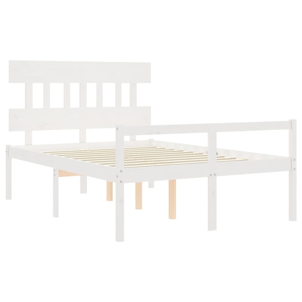 Lit pour personne âgée sans matelas blanc bois massif - XIOS