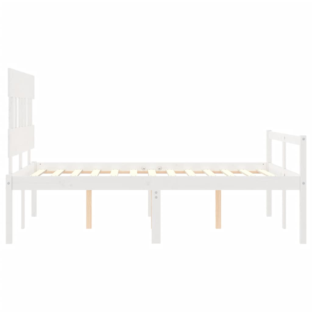 Lit pour personne âgée sans matelas blanc bois massif - XIOS
