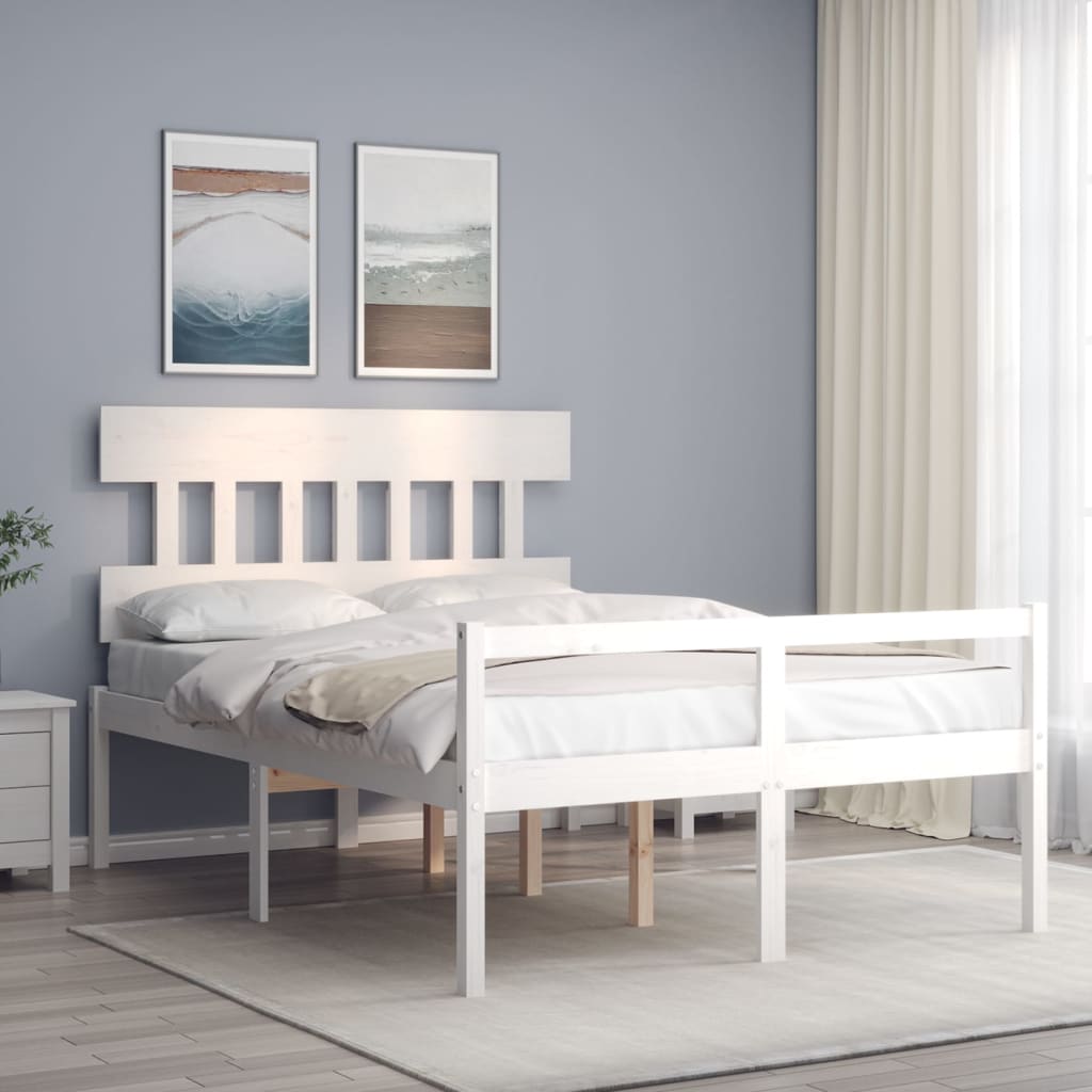 Lit pour personne âgée sans matelas blanc bois massif - XIOS