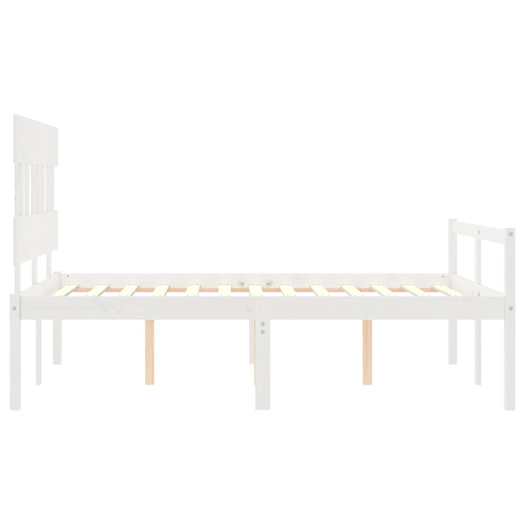 Lit pour personne âgée sans matelas blanc 140x200cm bois massif - XIOS