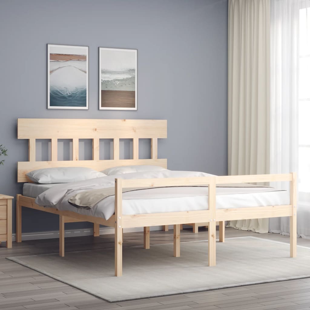 Lit pour personne âgée sans matelas 160x200 cm bois massif - XIOS