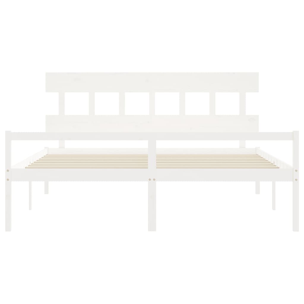 Lit pour personne âgée sans matelas blanc 200x200cm bois massif - XIOS