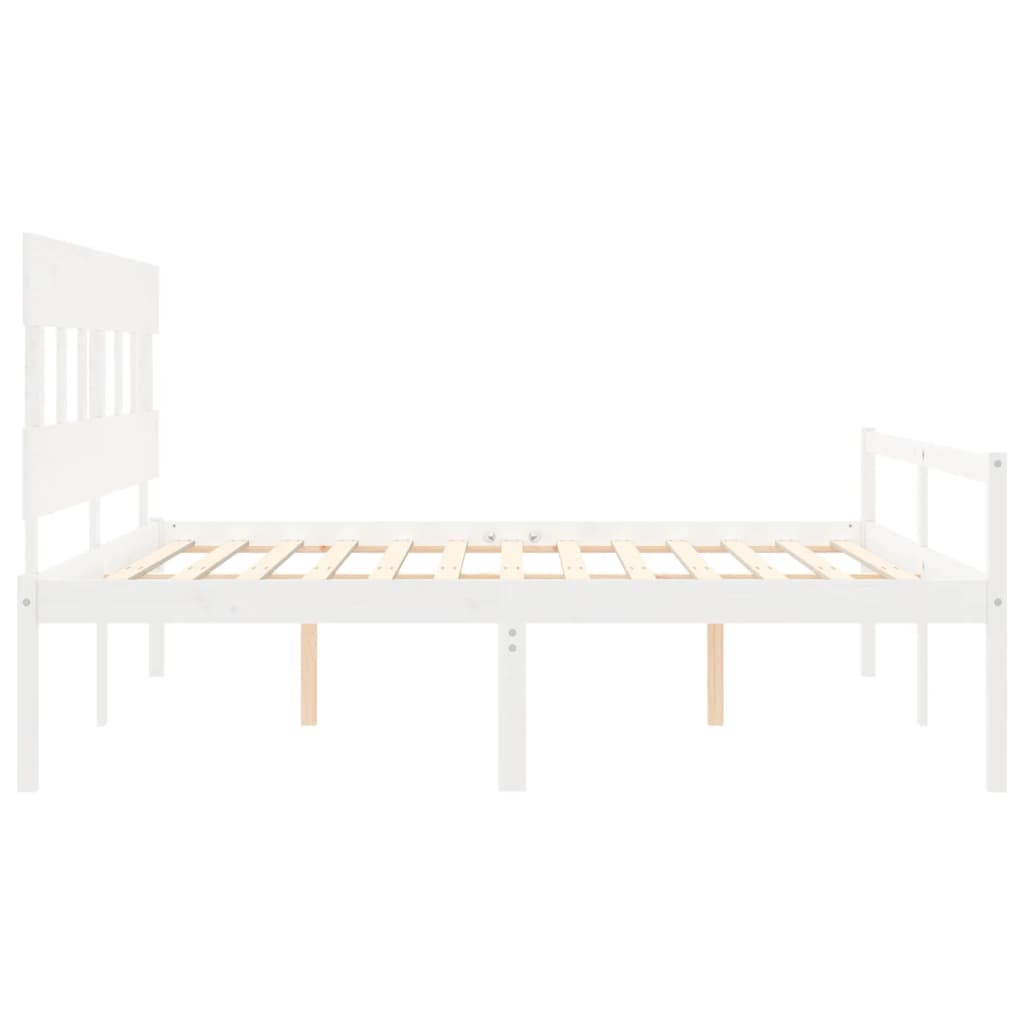 Lit pour personne âgée sans matelas blanc 200x200cm bois massif - XIOS